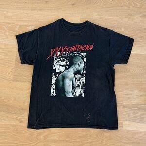 XXXtentacion Graphic Distressed Tee Size Estimated L Black Gray Red